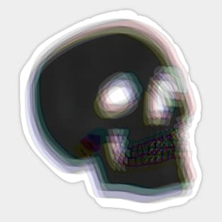 Blurry Black 3D Skull Sticker